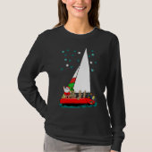 Sailen met kerstzwarte T-Shirt (Voorkant)