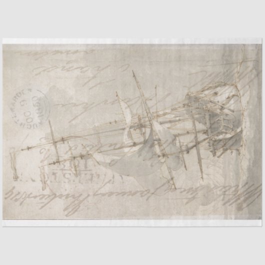 Sailen van scheepsmeubelen Ontvlechtingspagina Tissuepapier (Voorkant)