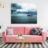 Sailen van schepen op Stormy Zeeen Dramatic Canvas Afdruk (Insitu (Woonkamer))