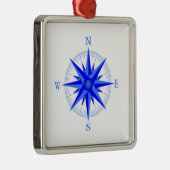 Sailen - Wind Roos Compass Nautical Shirt Metalen Ornament (Rechts)