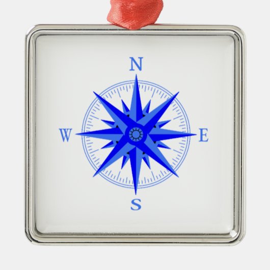 Sailen - Wind Roos Compass Nautical Shirt Metalen Ornament (Voorkant)