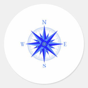 Sailen - Wind Roos Compass Nautical Shirt Ronde Sticker