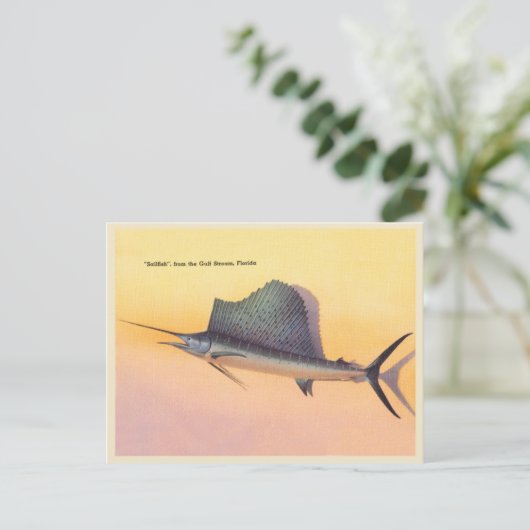 Sailfish afbeelding, Golfstroom Florida Briefkaart (Staand voorkant)
