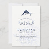 Sailfish nautische bruiloft uitnodiging (Voorkant)