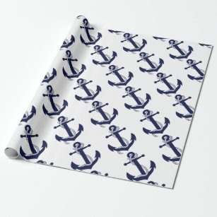 Sailing Anchor Navy Cadeaupapier