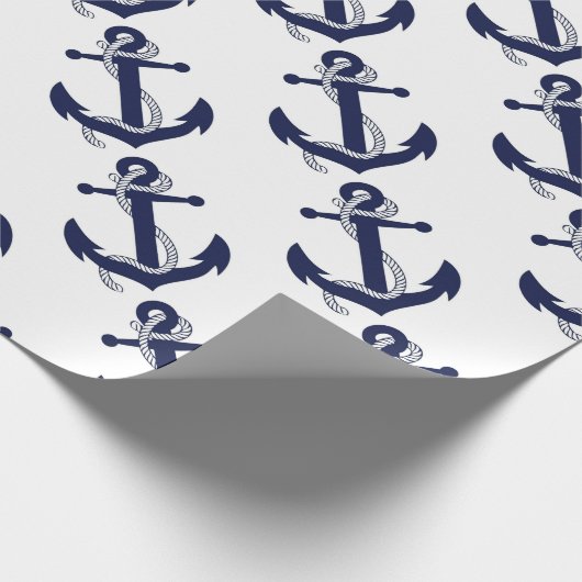 Sailing Anchor Navy Cadeaupapier (Hoek)