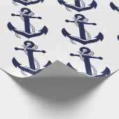 Sailing Anchor Navy Cadeaupapier (Hoek)