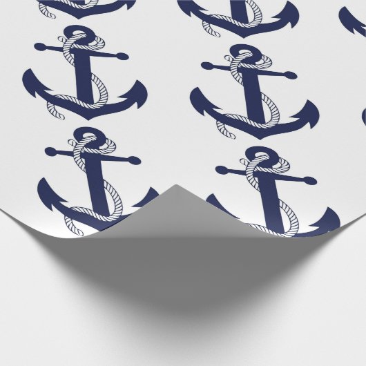 Sailing Anchor Navy Cadeaupapier (Hoek)
