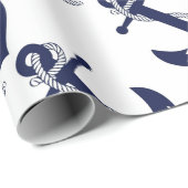 Sailing Anchor Navy Cadeaupapier (Rol Hoek)