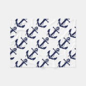 Sailing Anchor Navy Fleece Deken (Voorkant (Horizontaal))