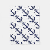 Sailing Anchor Navy Fleece Deken (Voorkant)