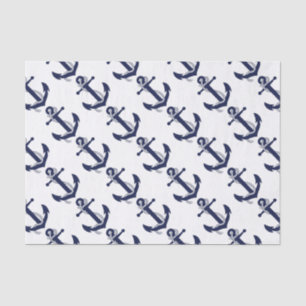 Sailing Anchor Navy Tissuepapier