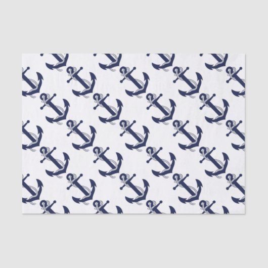 Sailing Anchor Navy Tissuepapier (Voorkant)