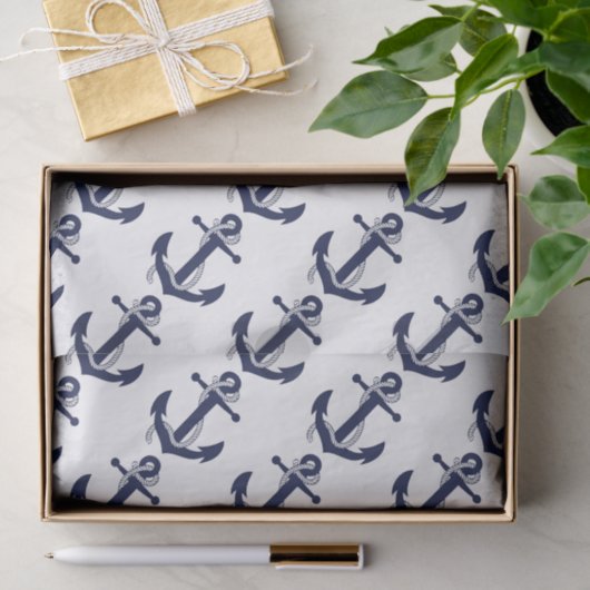 Sailing Anchor Navy Tissuepapier (Geschenk)