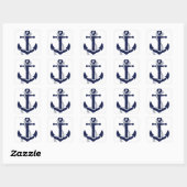 Sailing Anchor Navy Vierkante Sticker (Vel)