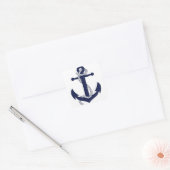 Sailing Anchor Navy Vierkante Sticker (Envelop)