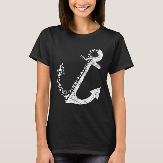 Sailing Anchor Seagull Sailor Navigator Coast Sea  T-shirt (Voorkant)