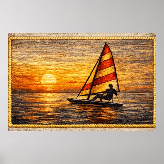 Sailing at Sunset Canvas Wall Art  Poster (Voorkant)