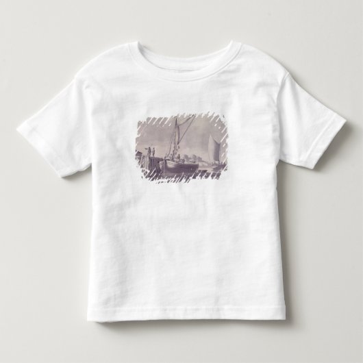 Sailing Barges nadert een Wharf Kinder Shirts (Voorkant)