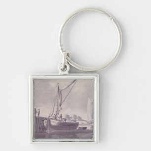 Sailing Barges nadert een Wharf Sleutelhanger