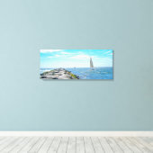 Sailing Barnegat Inet in Summer Canvas Afdruk (Insitu (Houten vloer))