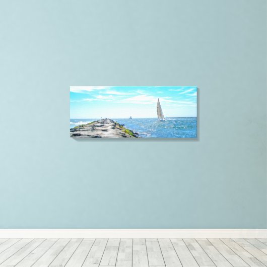 Sailing Barnegat Inet in Summer Canvas Afdruk (Insitu (Houten vloer))