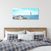 Sailing Barnegat Inet in Summer Canvas Afdruk (Insitu (Slaapkamer))