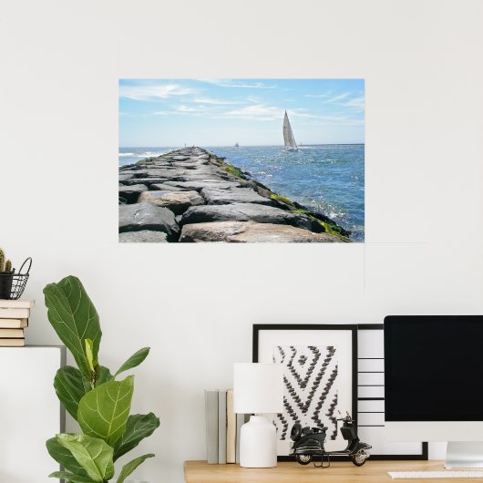 Sailing Barnegat Inlet Poster (Thuiskantoor)