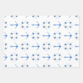 Sailing Blue Anker en Life Ring Nautisch Inpakpapier Vel (Voorkant)
