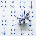 Sailing Blue Anker en Life Ring Nautisch Inpakpapier Vel<br><div class="desc">Voeg een nautisch tintje toe aan uw geschenken met de Sail Away Nautical Gift Wrapping Sheets, met een charmant patroon van waterverf bootankers en reddingsringen / boeien. Perfect voor zeilliefhebbers en liefhebbers van de kust, deze set van drie premium vellen brengt een New England charme aan zee naar elk cadeau....</div>