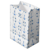 Sailing Blue Anker en Life Ring Nautisch Medium Cadeauzakje (Voorkant Gekanteld)