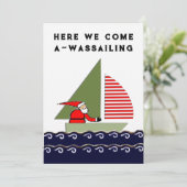 Sailing Boat Christmas Feestdagenkaart (Staand voorkant)