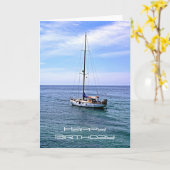 Sailing Boat Happy Birthday Card Kaart (Gele Bloem)