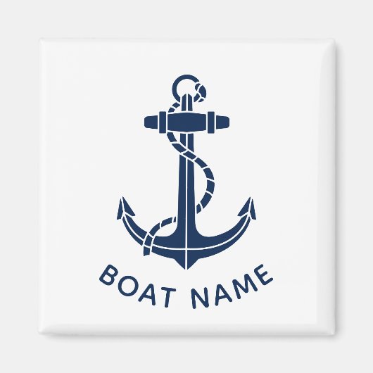 Sailing Boat Name Anchor Cruise Trip Swag Custom Magneet (Voorkant)