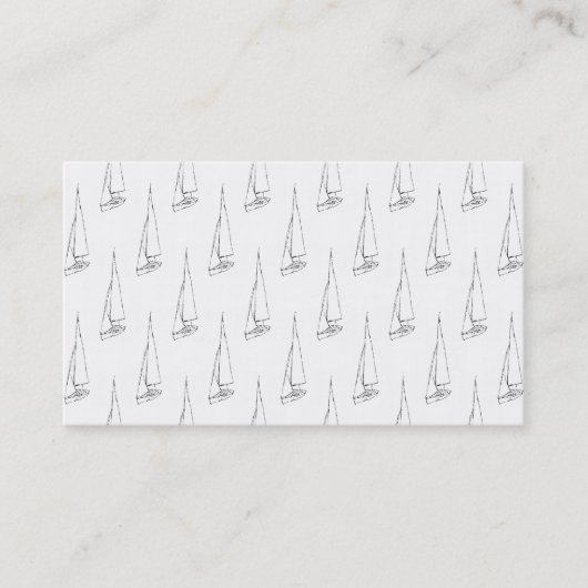 Sailing Boat Pattern. Zwart-wit. Visitekaartje (Voorkant)