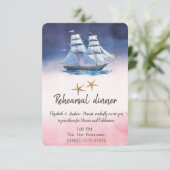 Sailing Boat Seastars Rehearsal Dinner  Kaart (Staand voorkant)