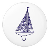 Sailing Boat Yacht Nautical Keramische Knop (Voorkant)