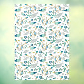 Sailing Boating Marine Shop Ocean Pattern Large Raamsticker (Vel 3)