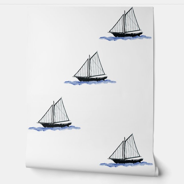 sailing boats behang (Afrollen)