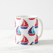 Sailing Boats Coffee Cup Nautical Boat Sea Mug Koffiemok (Voorkant rechts)