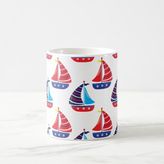 Sailing Boats Coffee Cup Nautical Boat Sea Mug Koffiemok (Center)
