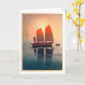 Sailing Boats Morning, Hiroshi Yoshida Kaart (Gele Bloem)