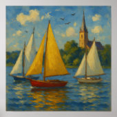 Sailing boats Poster Print  (Voorkant)