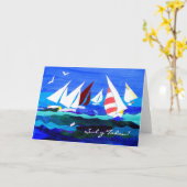 Sailing Boats Vaderdag Kaart - Welsh Greeting (Gele Bloem)