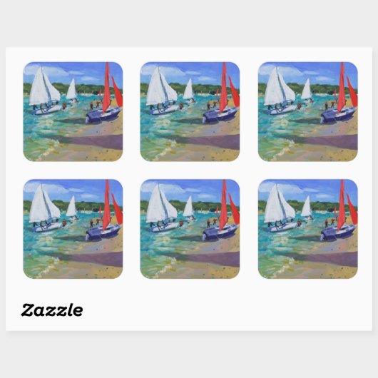 Sailing Boats Vierkante Sticker (Vel)