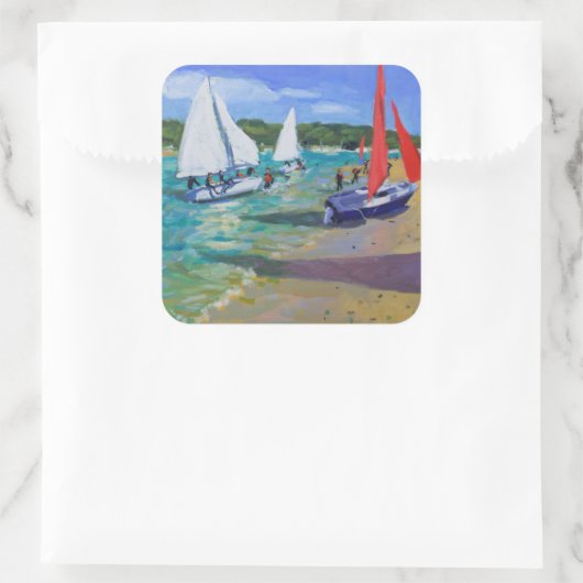 Sailing Boats Vierkante Sticker (Tas)