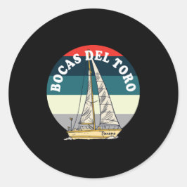 Sailing Bocas Del Toro Panama Vintage Ronde Sticker