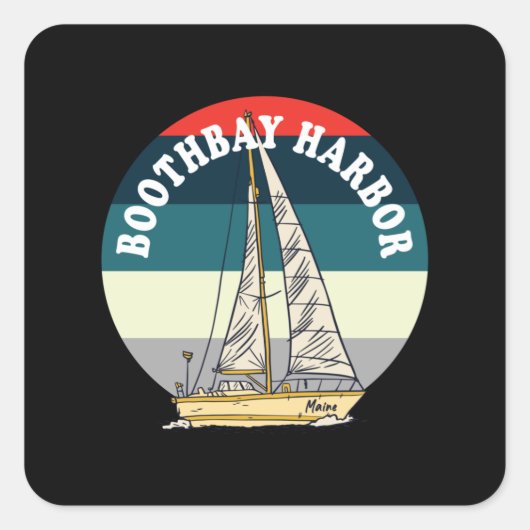 Sailing Boothbay Harbor Maine  Vierkante Sticker (Voorkant)