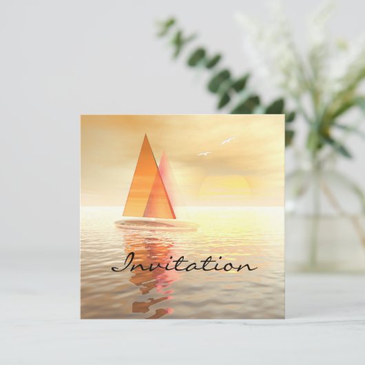 Sailing Celebration Invitation Card Kaart (Staand voorkant)