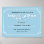Sailing Club Competition Winner's Certificate Post Poster (Voorkant)